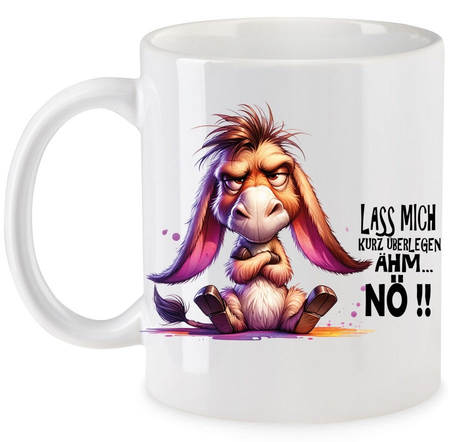 Ähm... NÖ !! Eselmann der Esel Tasse Keramik Motiv: TBUN